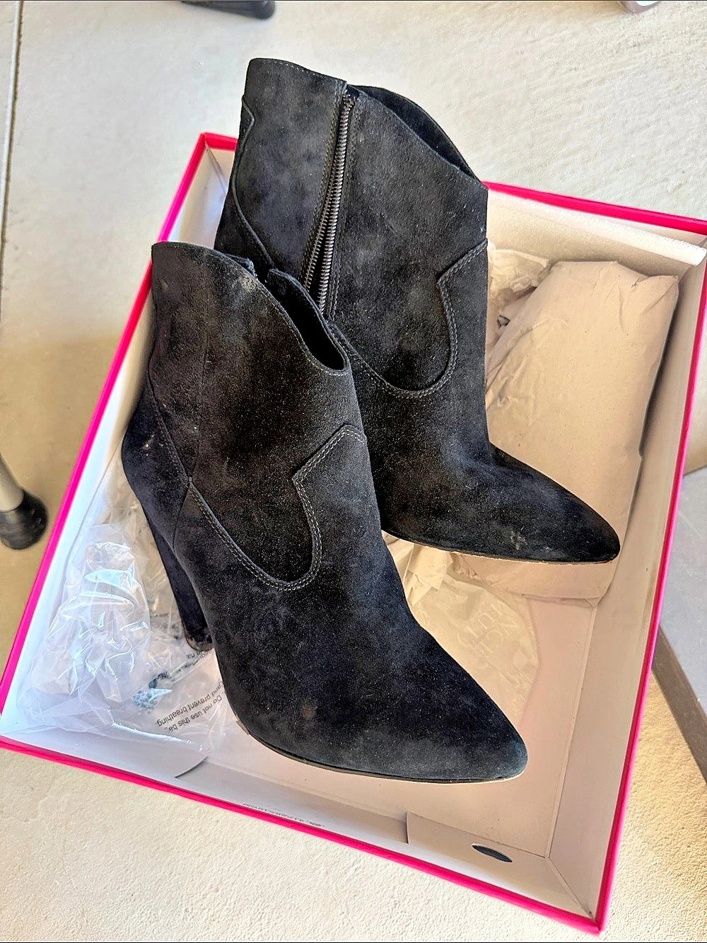 Vince Camuto Black Pointed-Toe Heeled Boots